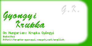 gyongyi krupka business card
